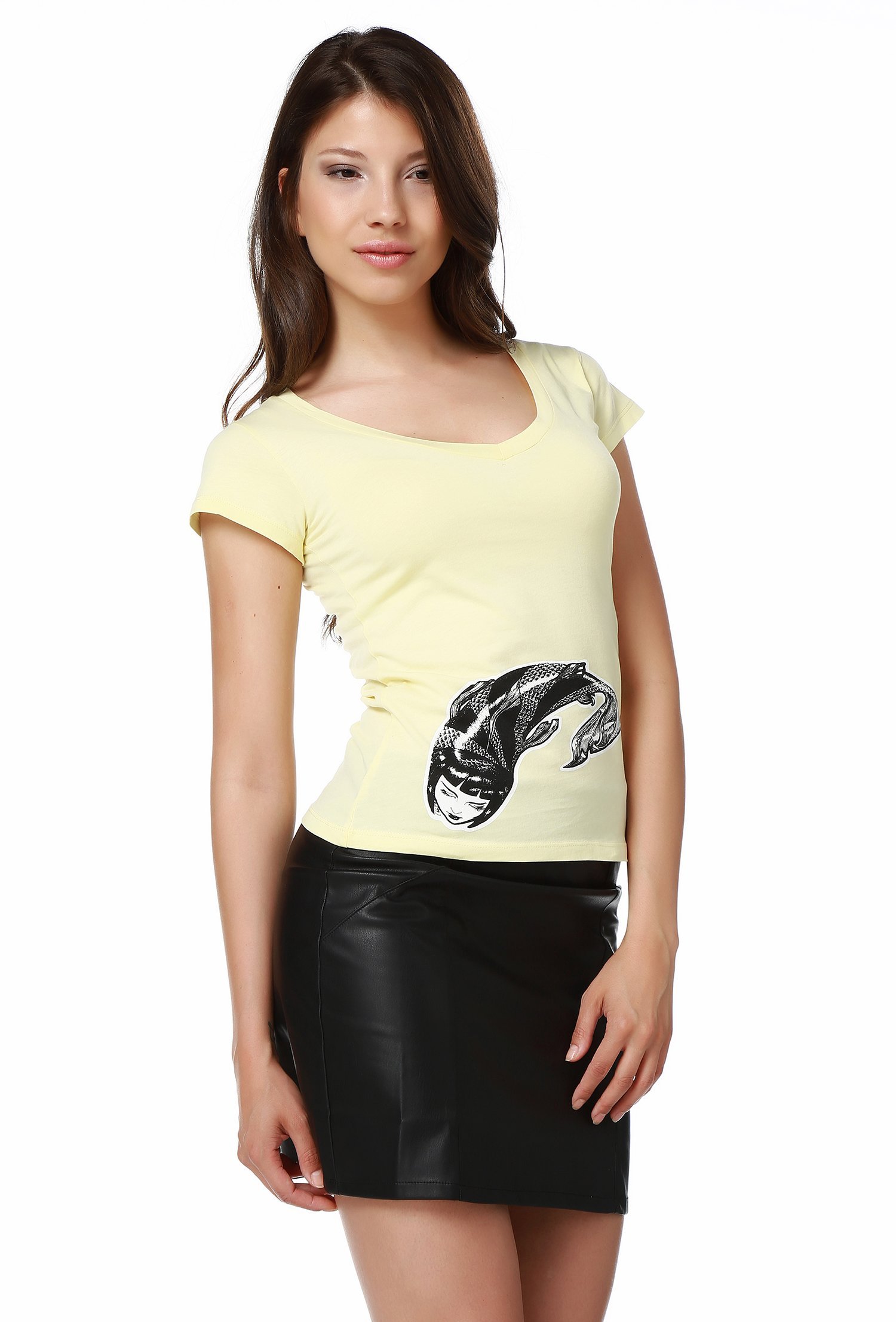 Deep V-Neck Design Women's T-Shirt