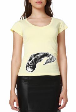 Deep V-Neck Design Women's T-Shirt