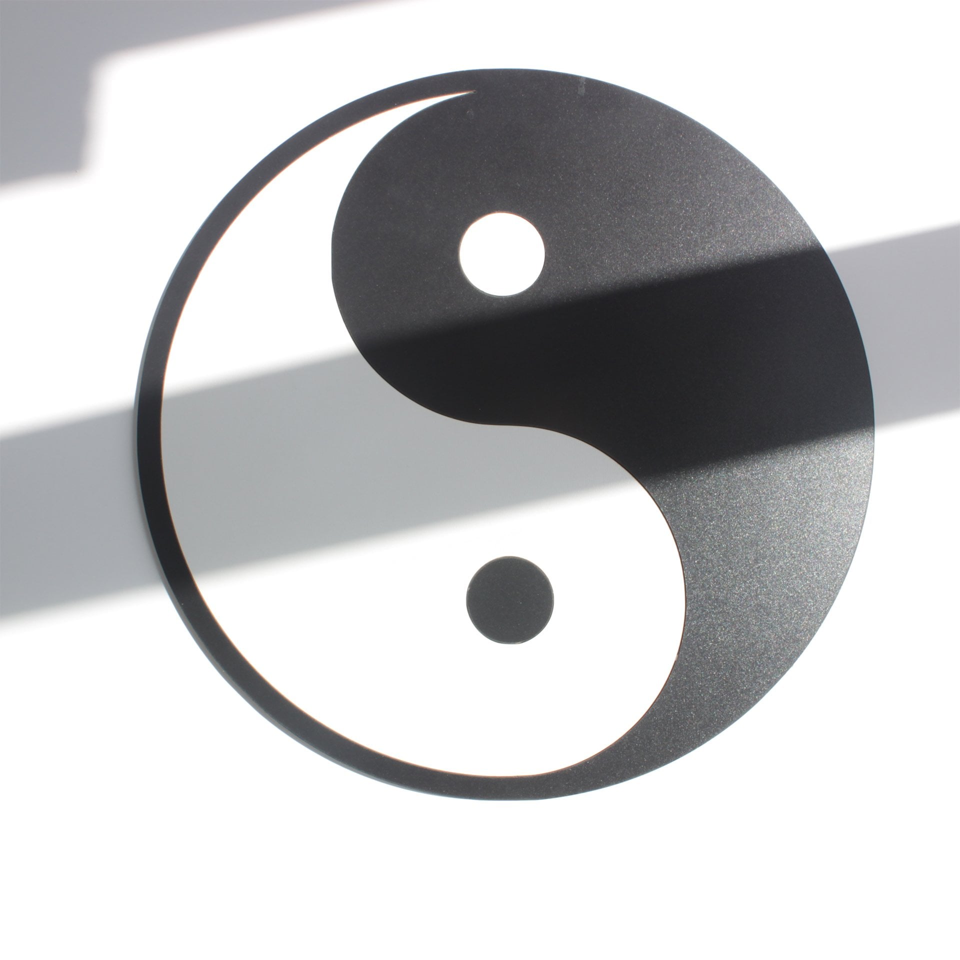Denge Yin Yang Sembolü Tasarım Duvar Dekor 30 CM - SİYAH - Ahşap