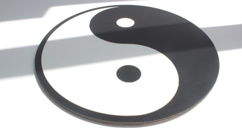 Denge Yin Yang Sembolü Tasarım Duvar Dekor 30 CM - SİYAH - Ahşap
