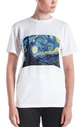 Van Gogh Printed Crew Neck Printed T-Shirt