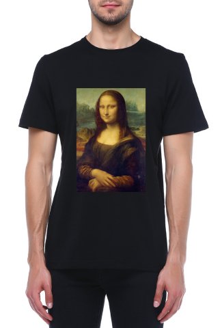 Da Vinci Mona Lisa Printed Crew Neck Printed T-Shirt