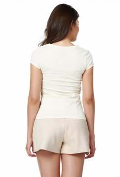 Wide Collar Design Women's T-Shirt