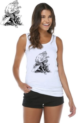 White Strap Design Printed T-Shirt