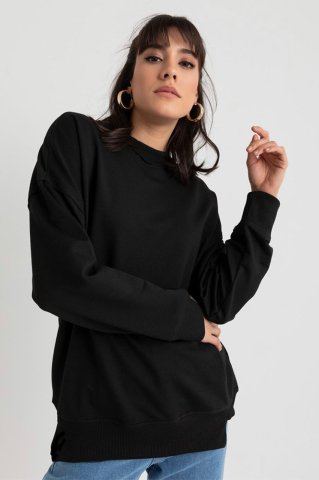 Schwarzes Basic-Sweatshirt