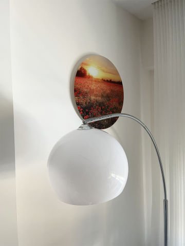 Poppy Seed Field Tempered Glass Wall Art, Shiny Appearance Design, Durable Product