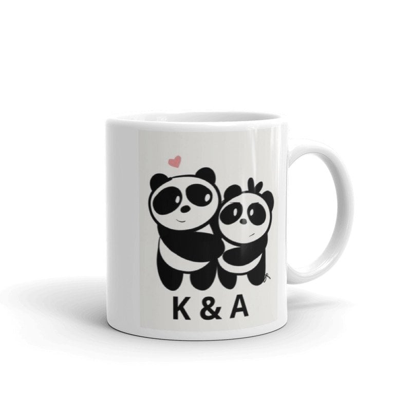 Lovers Design Panda Mug with Personalized Written