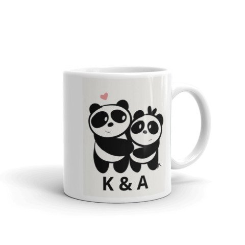 Lovers Design Panda Mug with Personalized Written