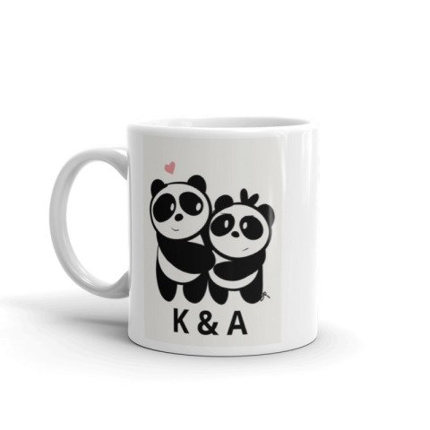 Lovers Design Panda Mug with Personalized Written