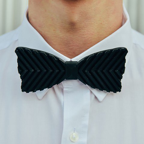3D Geometric Herringbone Design Bow Tie
