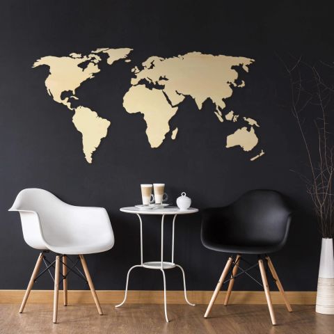 Dünya Haritası Ahşap Tasarım Duvar Dekor