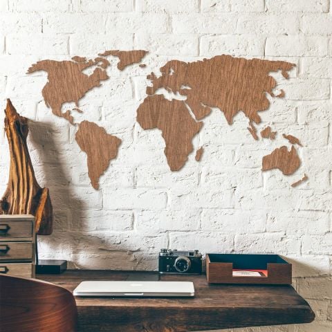 World Map Wooden Design Wall Decor