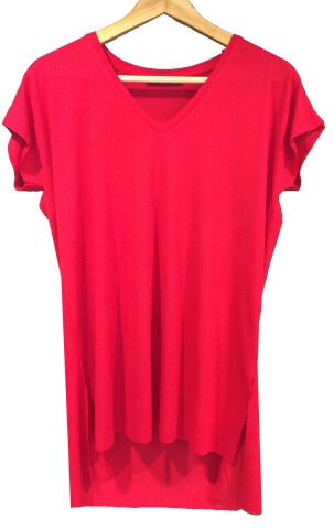 V-Ausschnitt Damen-Tunika zurück lang