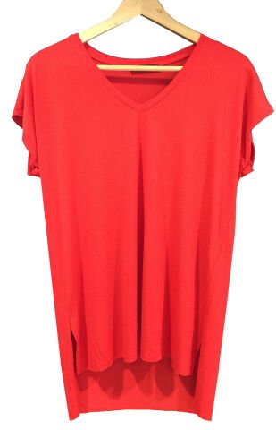 V-Ausschnitt Damen-Tunika zurück lang