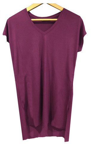 V-Ausschnitt Damen-Tunika zurück lang