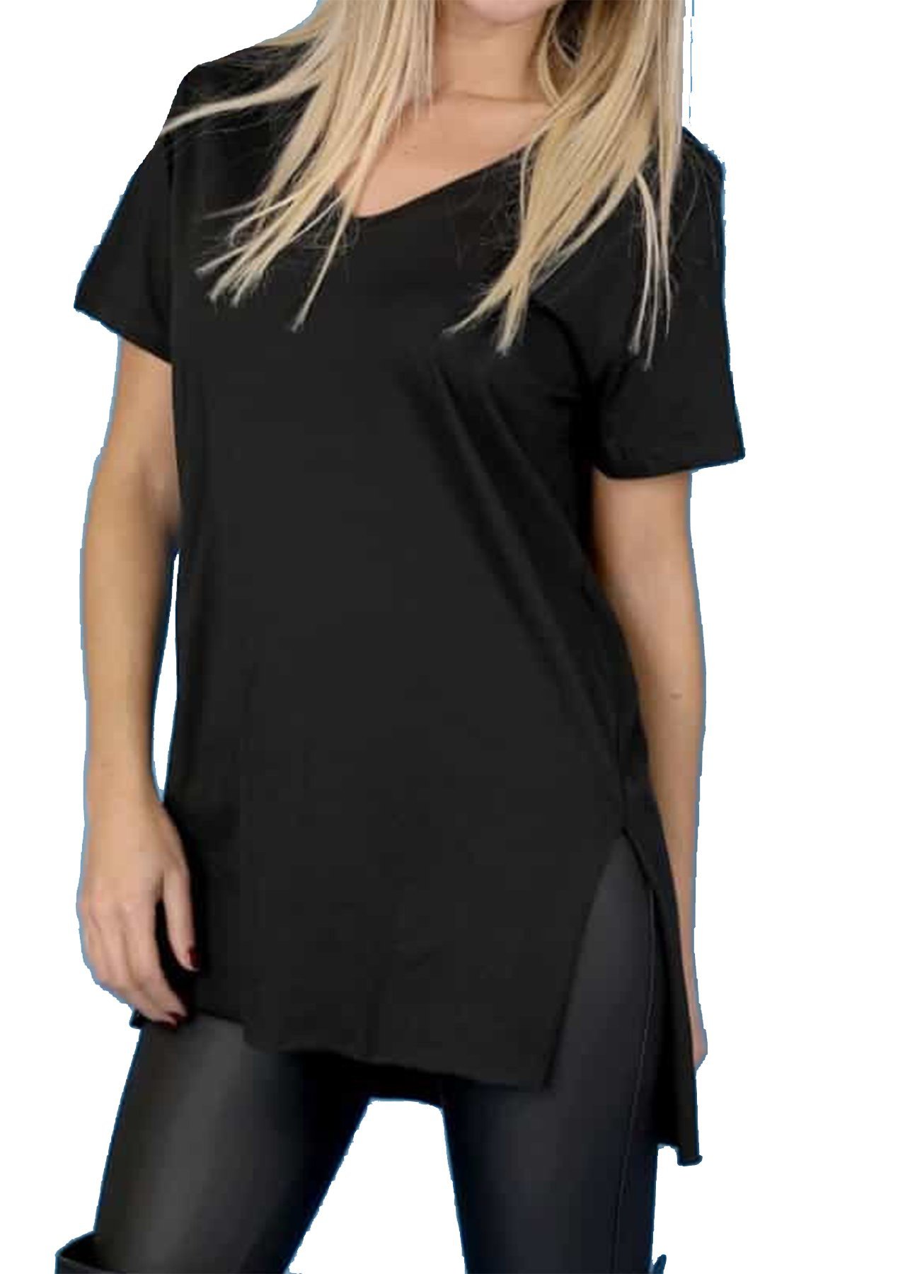 V-Ausschnitt Damen-Tunika zurück lang