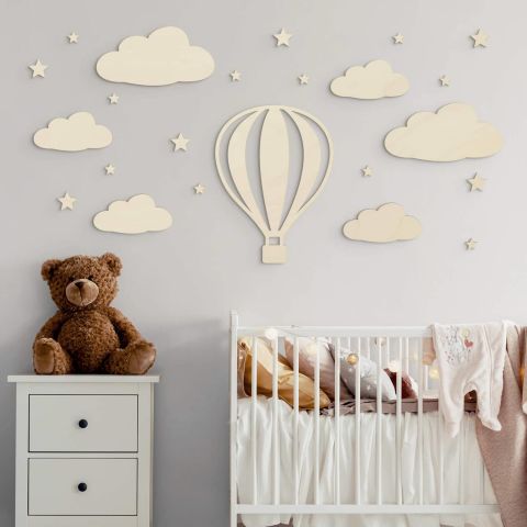 Balloons Kids Room Wooden Design Wall Decor