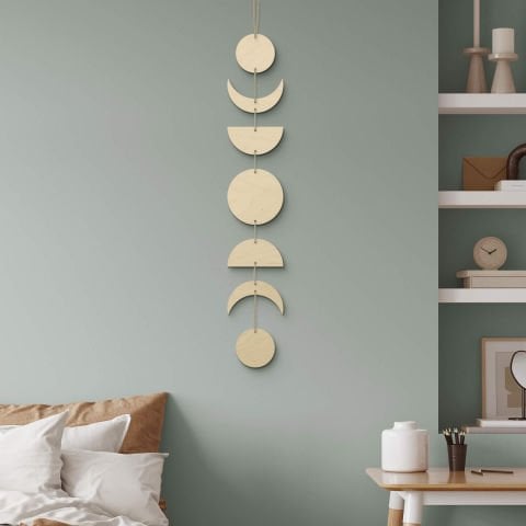 Cycles of the Moon Wooden Design Wall Decor