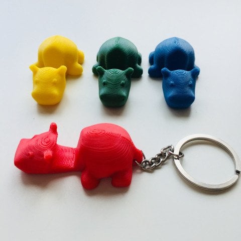 3D Hayvan Figürlü Anahtarlık Hipo AÇIK SARI