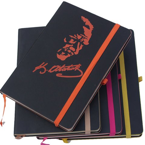 Atatürk Tasarım Baskı Kapaklı Defter AÇIK SARI