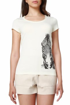 Frauen-T-Shirt mit weitem Kragendesign