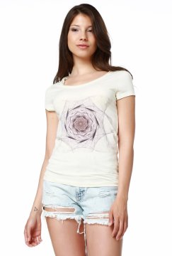Wide Collar Design Women's T-Shirt