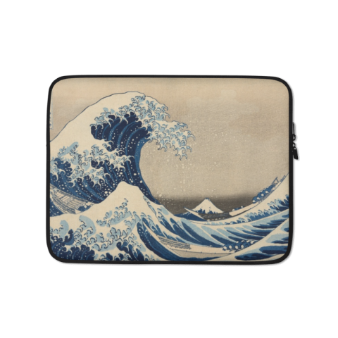 Hokusai Eser Baskılı Laptop Bilgisayar Çantası
