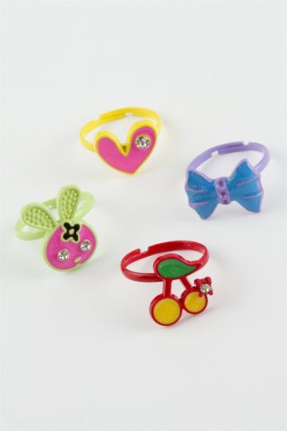 Rengarenk Çocuk 4lü Yüzük Seti(Kopya)