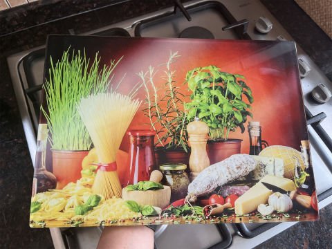 Cam Kesme Tahtası Tasarım Temperli Parlak Görünümlü Tasarım Dayanıklı Ürün