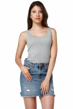 Basic T-Shirt mit grauem Träger