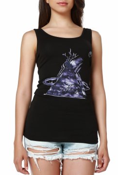 Siyah Askılı Tasarım Baskılı Tişört