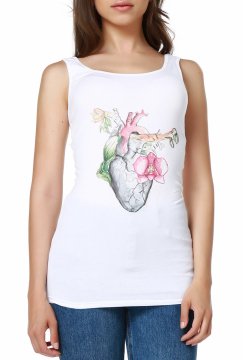 Weißes T-Shirt mit bedrucktem Trägerdesign