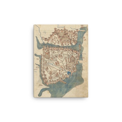 1422 Istanbul Map Vintage