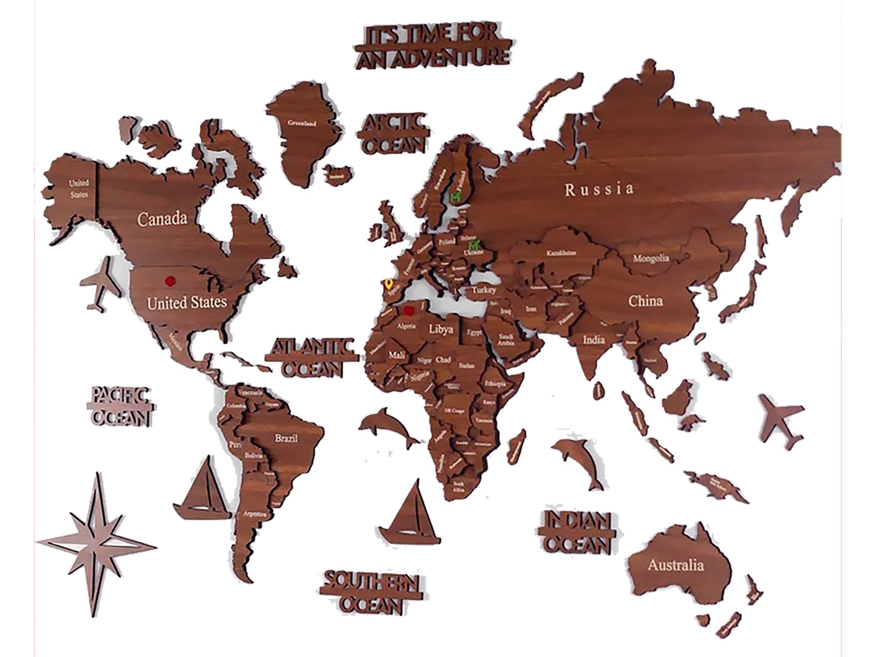 Dünya Haritası Tasarım Duvar Dekor