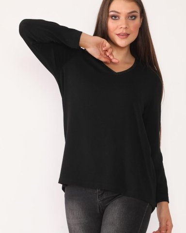 Siyah V Yaka Bluz
