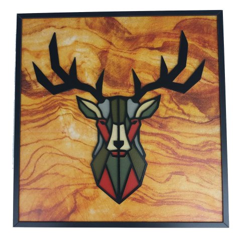 Geyik Tasarım Duvar Dekor 35*35 CM