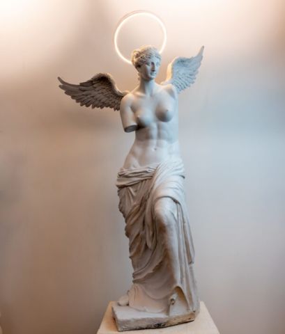 Mitoloji Atena Heykeli Led Işık Tasarım Neon Led Heykel