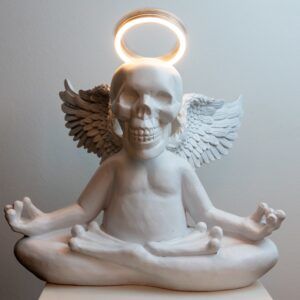 Skull Kurukafa Heykeli Led Işık Meditasyon Tasarım Neon Led Heykel