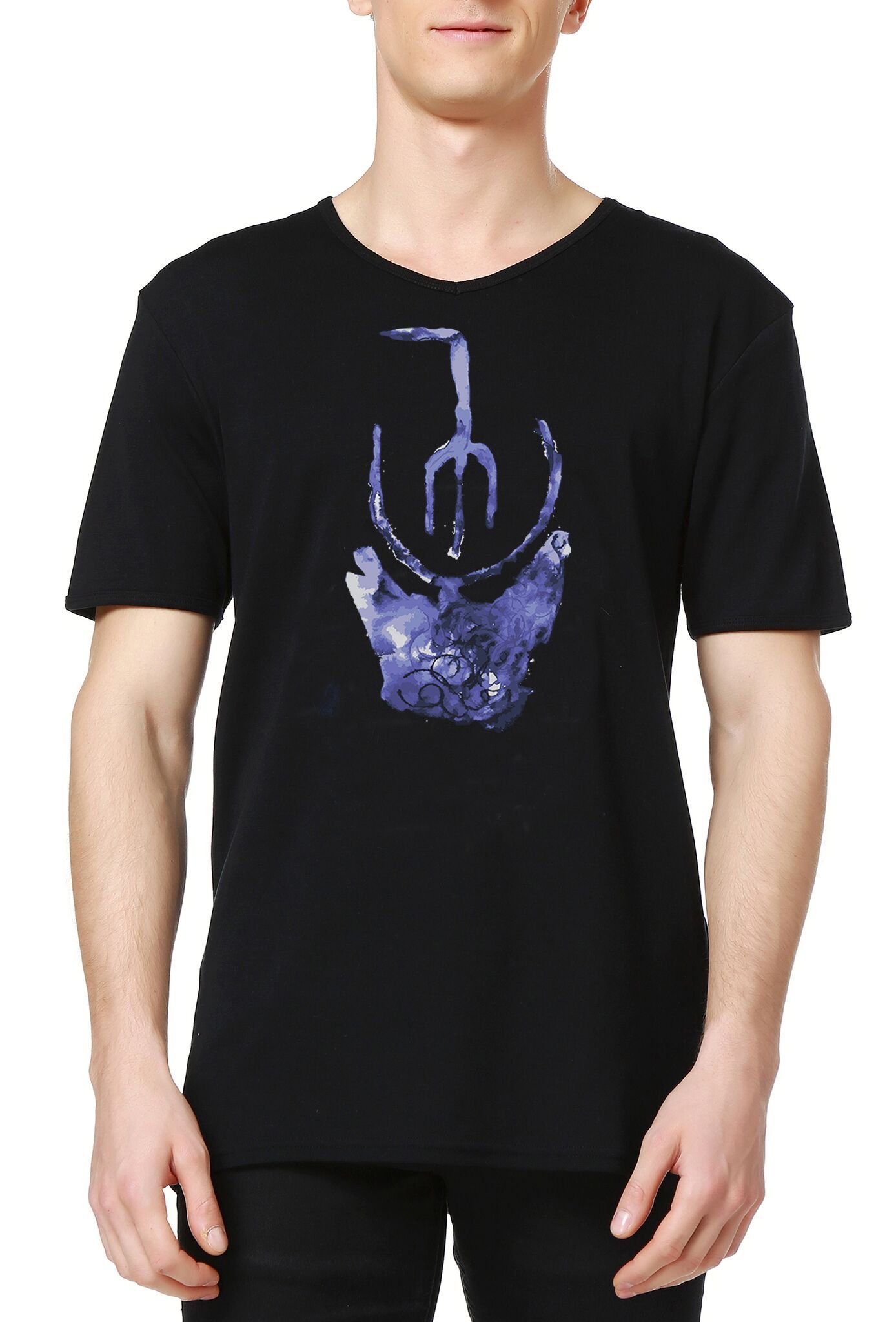 Herren-T-Shirt mit V-Ausschnitt