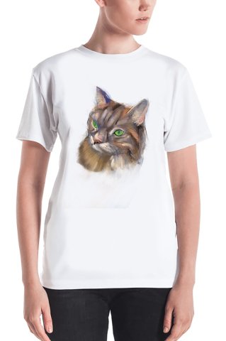 Wide Collar Printed Design T-Shirt