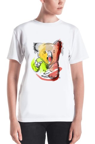 Wide Collar Printed Design T-Shirt