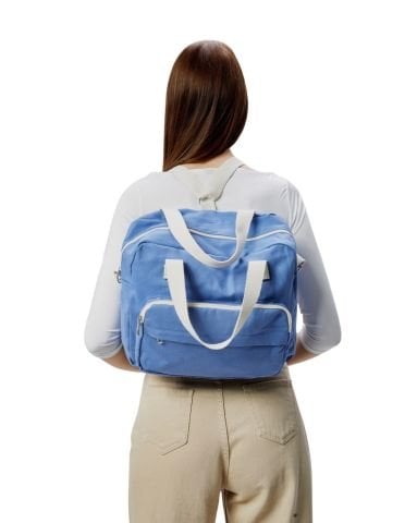 Tasarım Kanvas Çanta Okul Bilgisayar Tablet Cepli Çanta