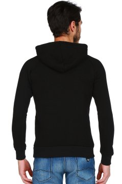 Siyah Kapşonlu Erkek Sweatshirt