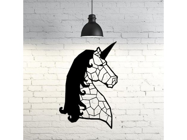 Unicorn Tasarım Duvar Dekor 30 CM - SİYAH