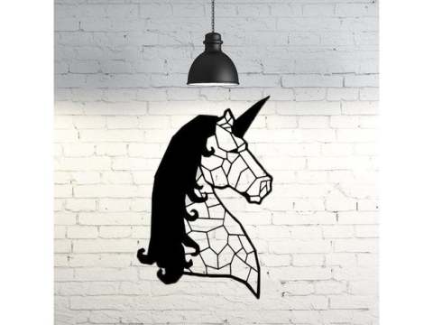 Unicorn Tasarım Duvar Dekor 30 CM - SİYAH