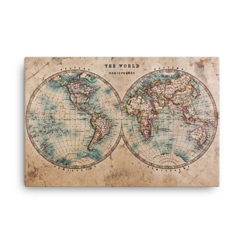 World Map Canvas Painting