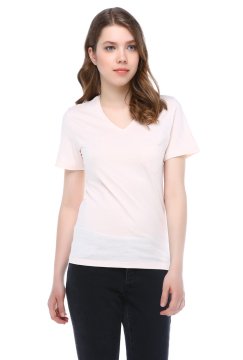 Sakura Basic T-Shirt mit V-Ausschnitt