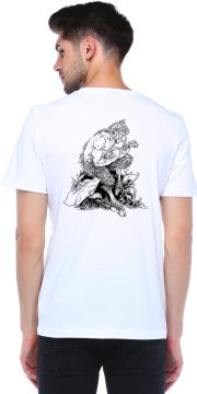 Crew Neck Back Printed T-Shirt