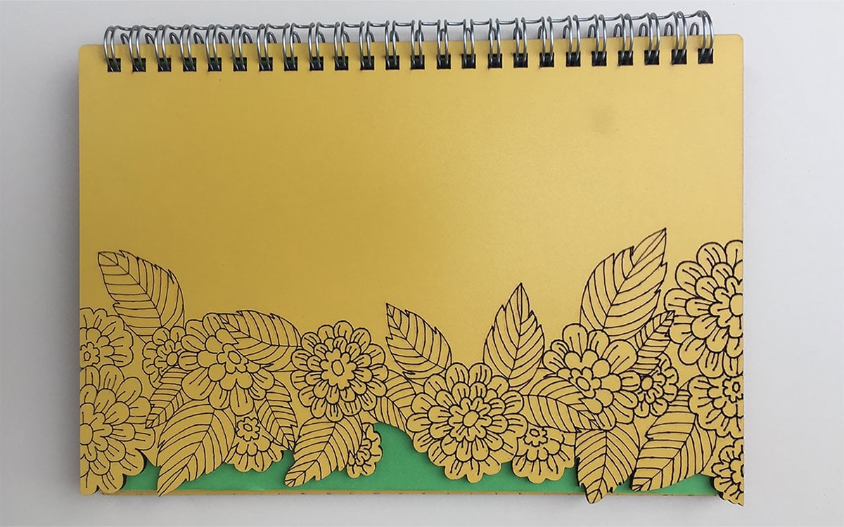 Tasarım Defter Çiçek Ahşap Kapak