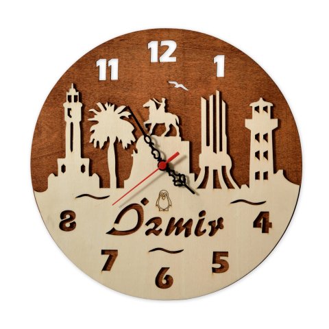 Decorative Wooden Wall Clock Izmir Clock Tower Design